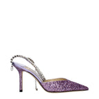 Purple Plastic Stiletto Heel Sandals