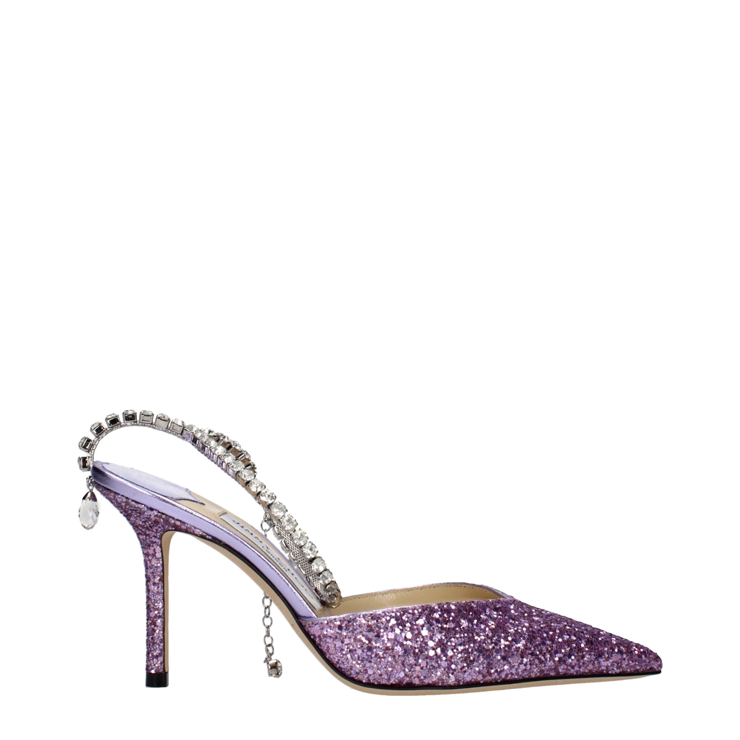 Purple Plastic Stiletto Heel Sandals