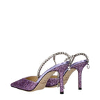 Purple Plastic Stiletto Heel Sandals
