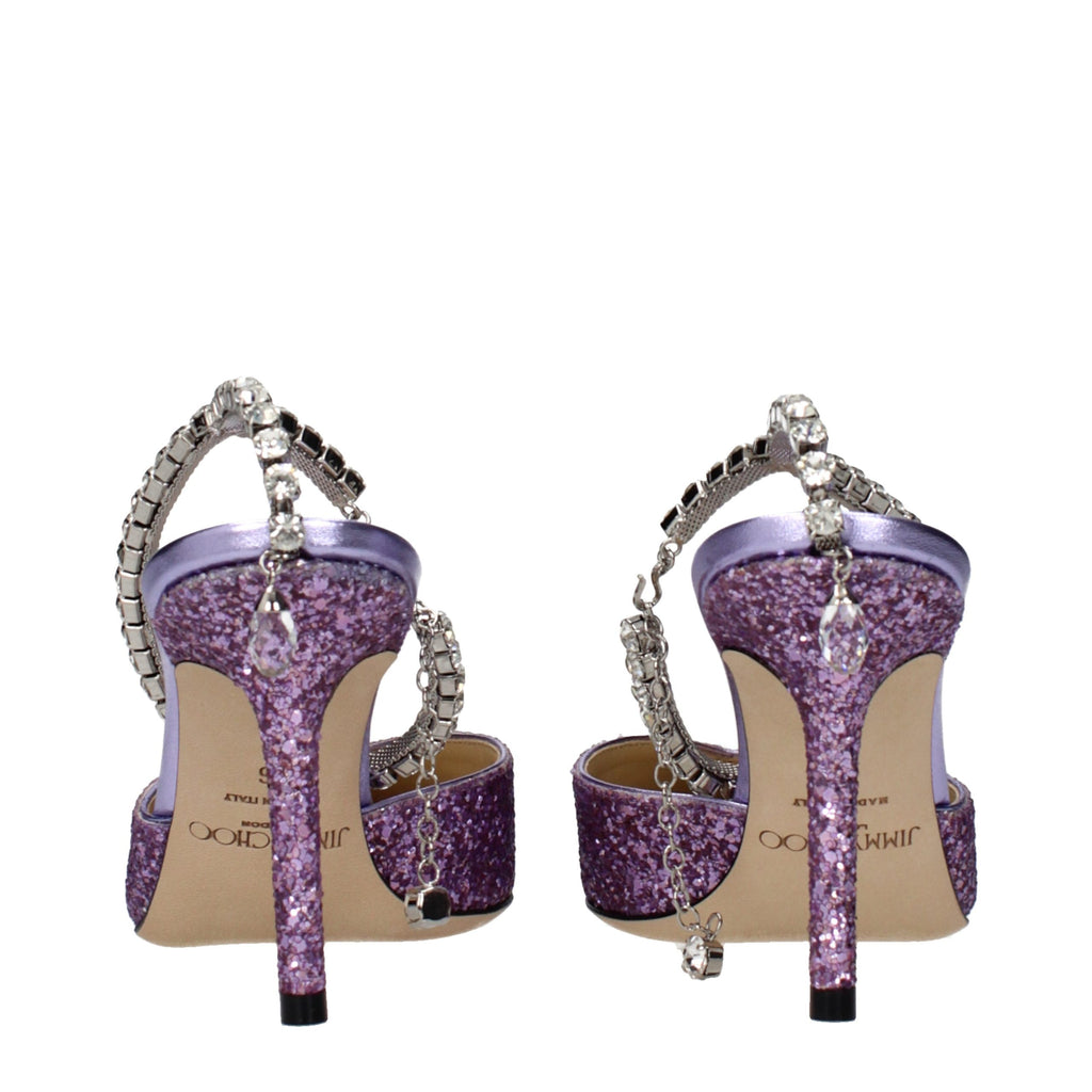 Purple Plastic Stiletto Heel Sandals