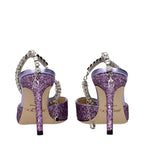 Purple Plastic Stiletto Heel Sandals