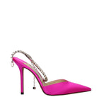 Pink Satin Stiletto Heel Sandals