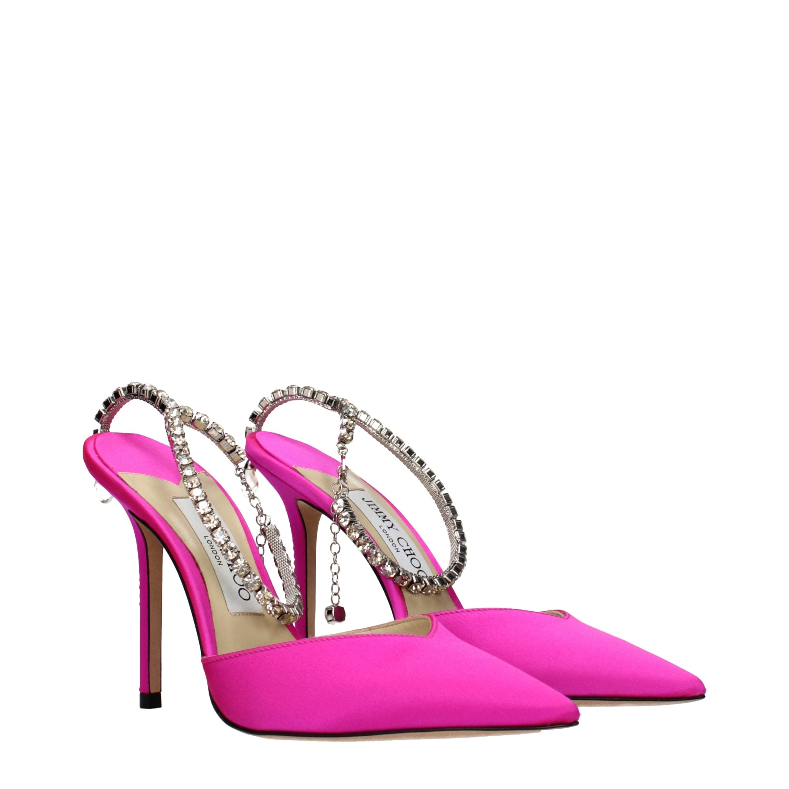 Pink Satin Stiletto Heel Sandals