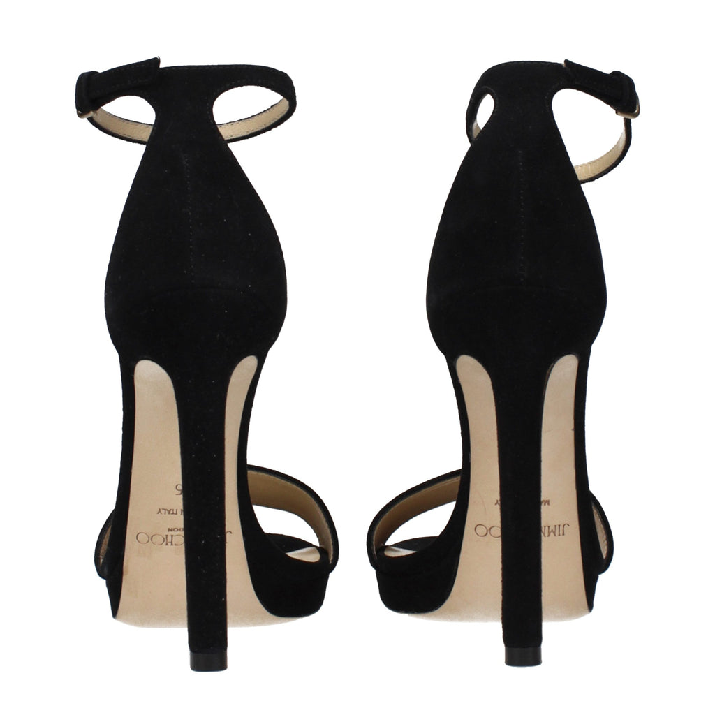 Black Leather Platform Sandals