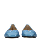 Light Blue Leather Ballet Flats