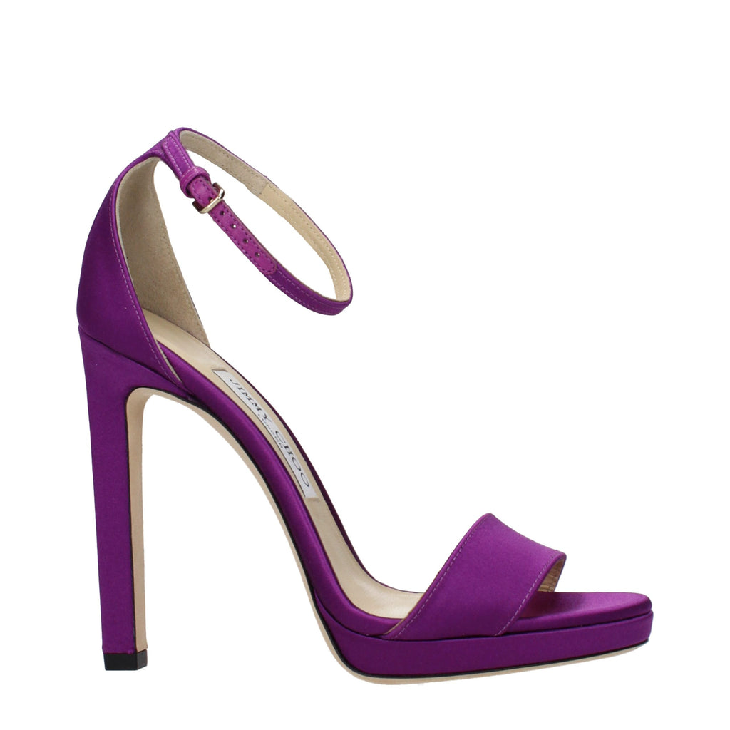 Purple Satin Platform Sandals