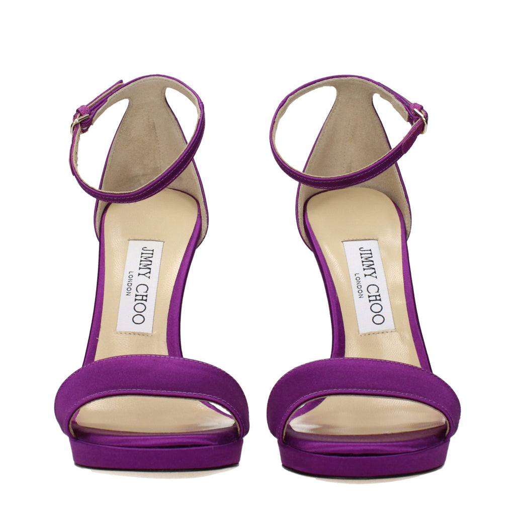 Purple Satin Platform Sandals