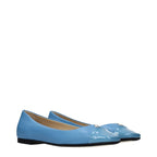 Light Blue Leather Ballet Flats