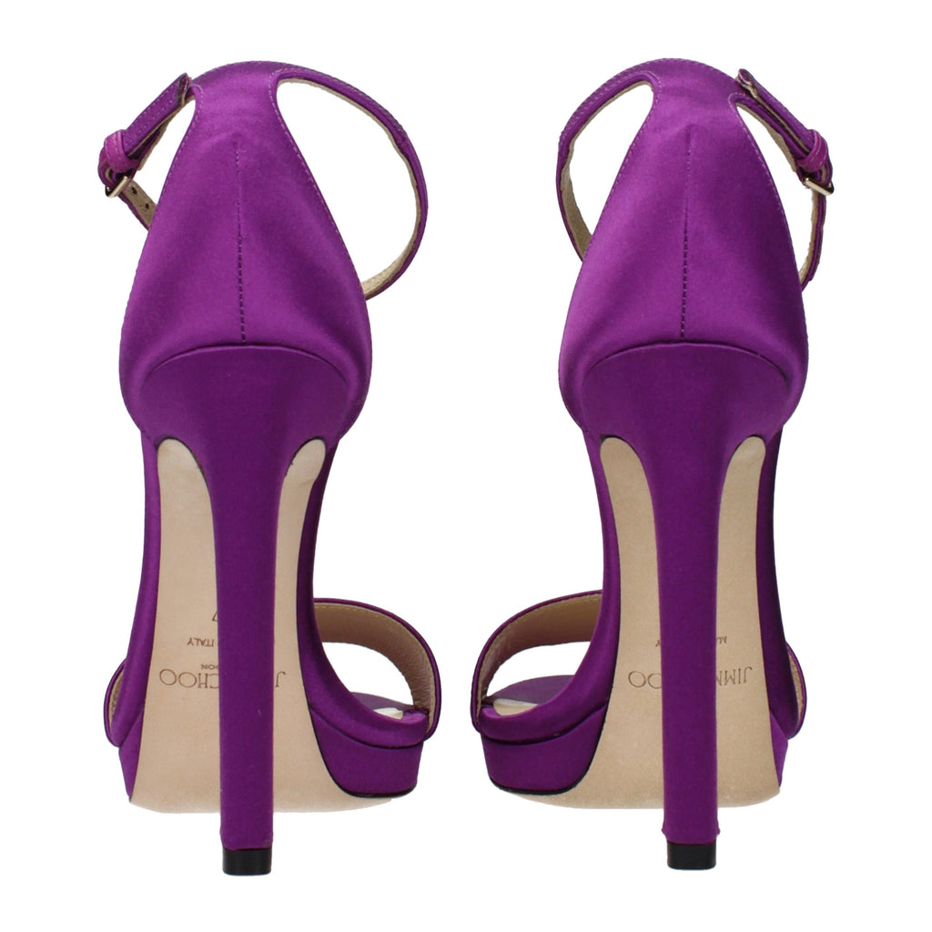 Purple Satin Platform Sandals