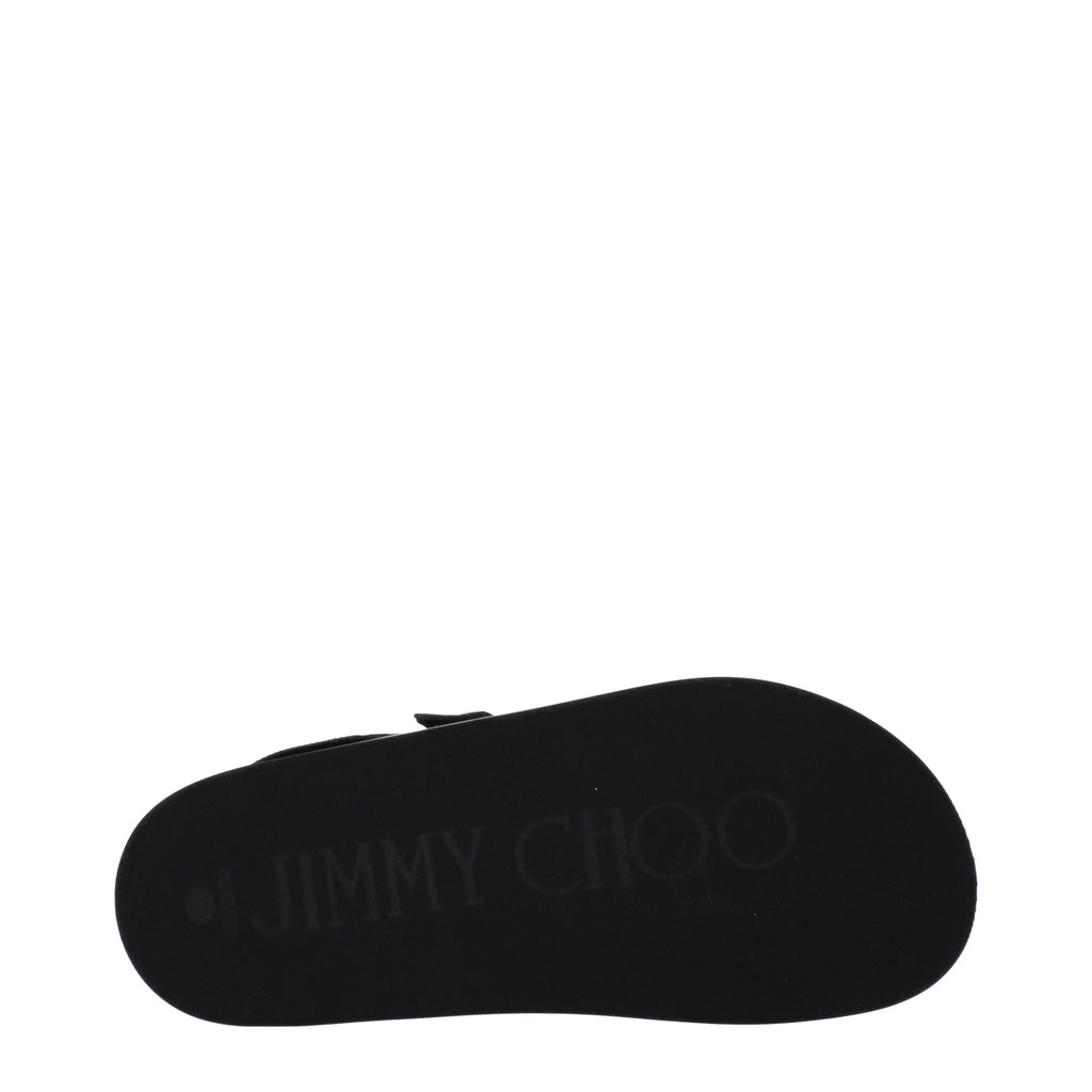 Black Leather Flat Sandals