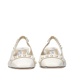 Blue Leather Flat Sandals