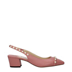 Pink Leather Platform Sandals