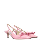 Pink Leather Stiletto Heel Sandals