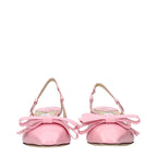 Pink Leather Stiletto Heel Sandals