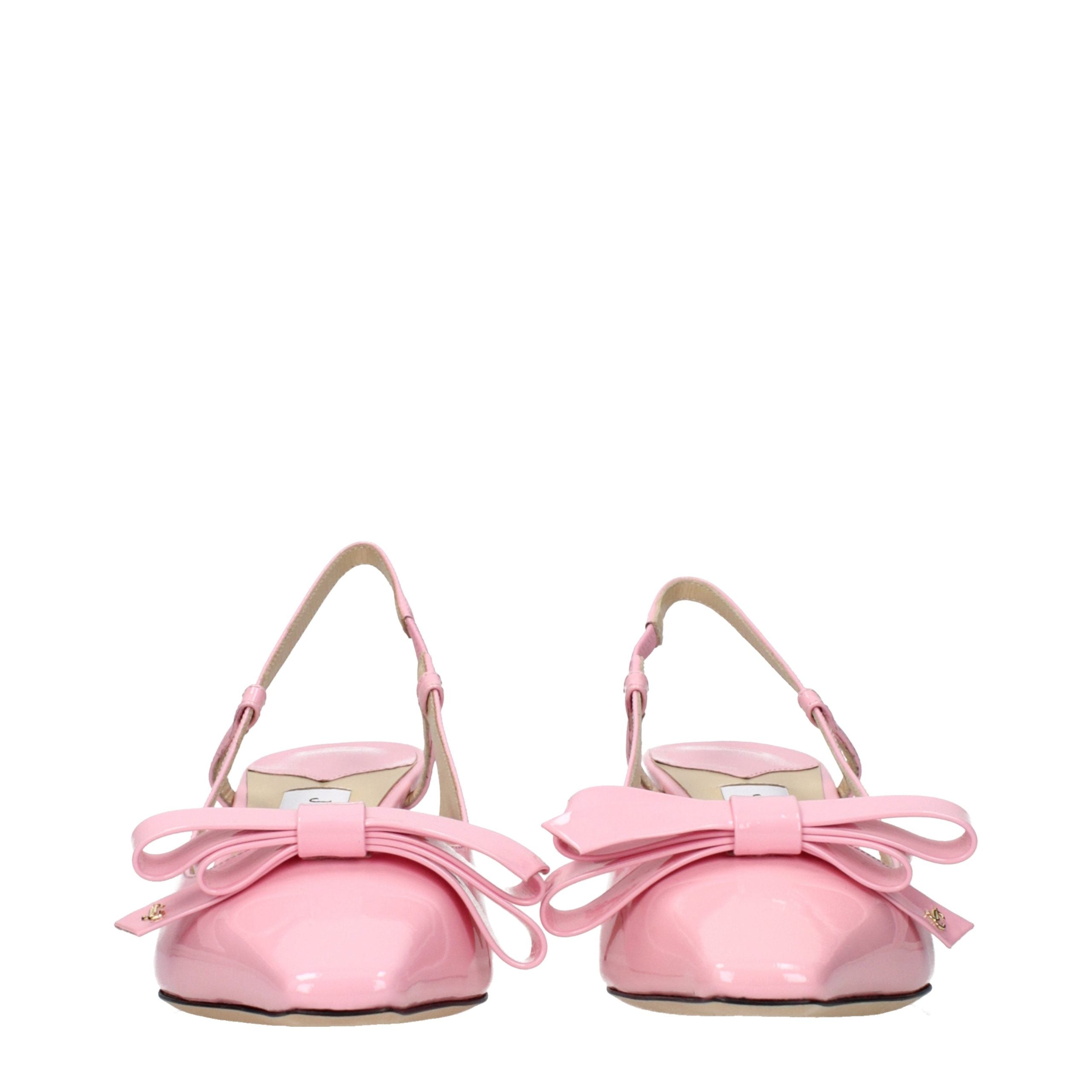 Pink Leather Stiletto Heel Sandals