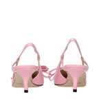 Pink Leather Stiletto Heel Sandals
