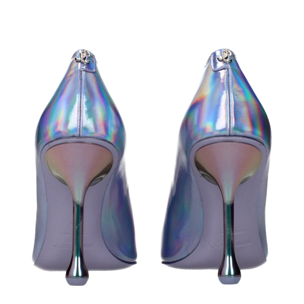 Purple Leather High Heel Pumps