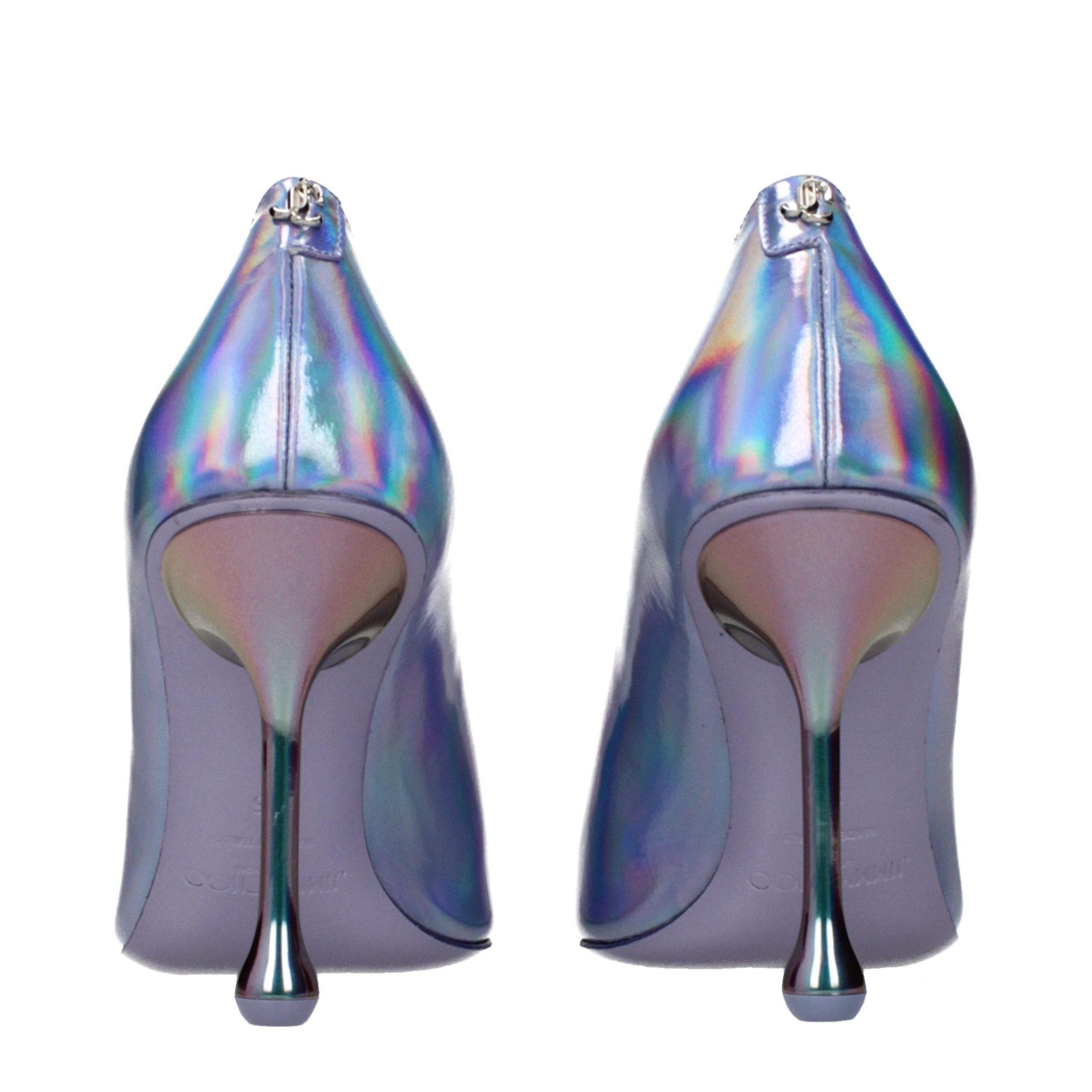 Purple Leather High Heel Pumps