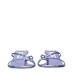 Purple Leather Flat Sandals