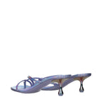 Purple Leather Flat Sandals