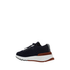 Blue Cotton Low Top Sneakers