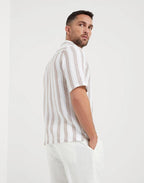 White Linen Pattern Shirt