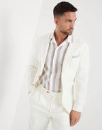 White Linen Pattern Shirt