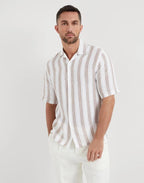 White Linen Pattern Shirt