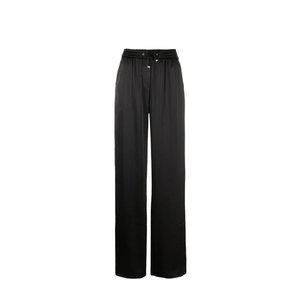 Black Polyamide Casual Pants