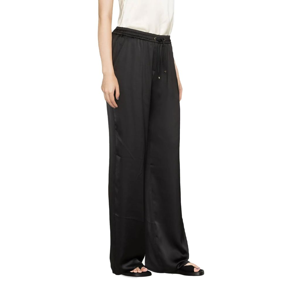 Black Polyamide Casual Pants