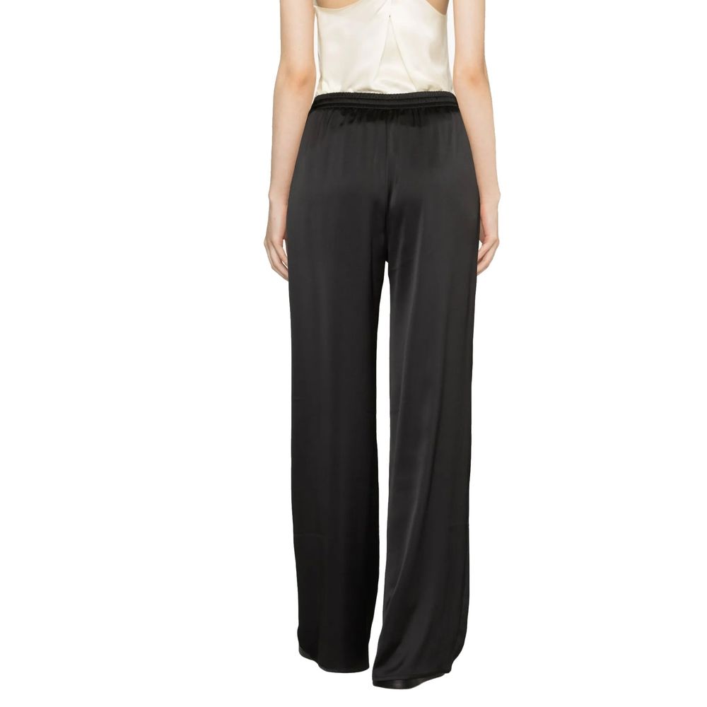 Black Polyamide Casual Pants