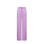 Purple Polyester Casual Pants