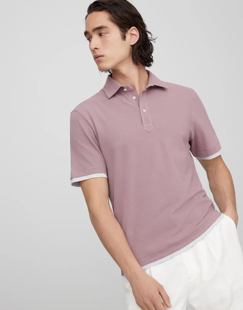 Bicolor Cotton Polo Shirt