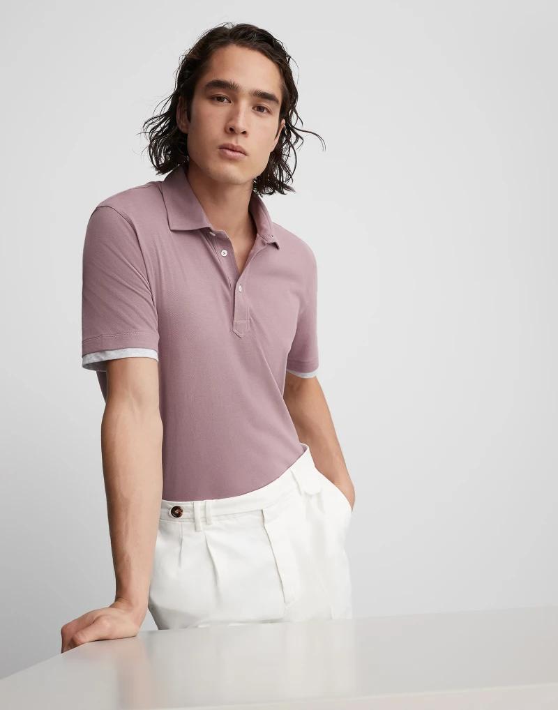 Bicolor Cotton Polo Shirt