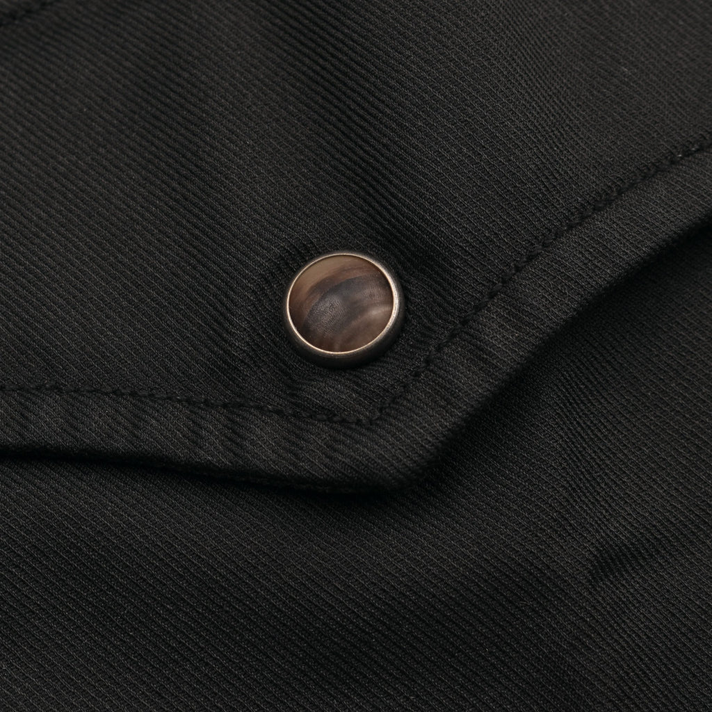 Black Cotton Biker Jacket