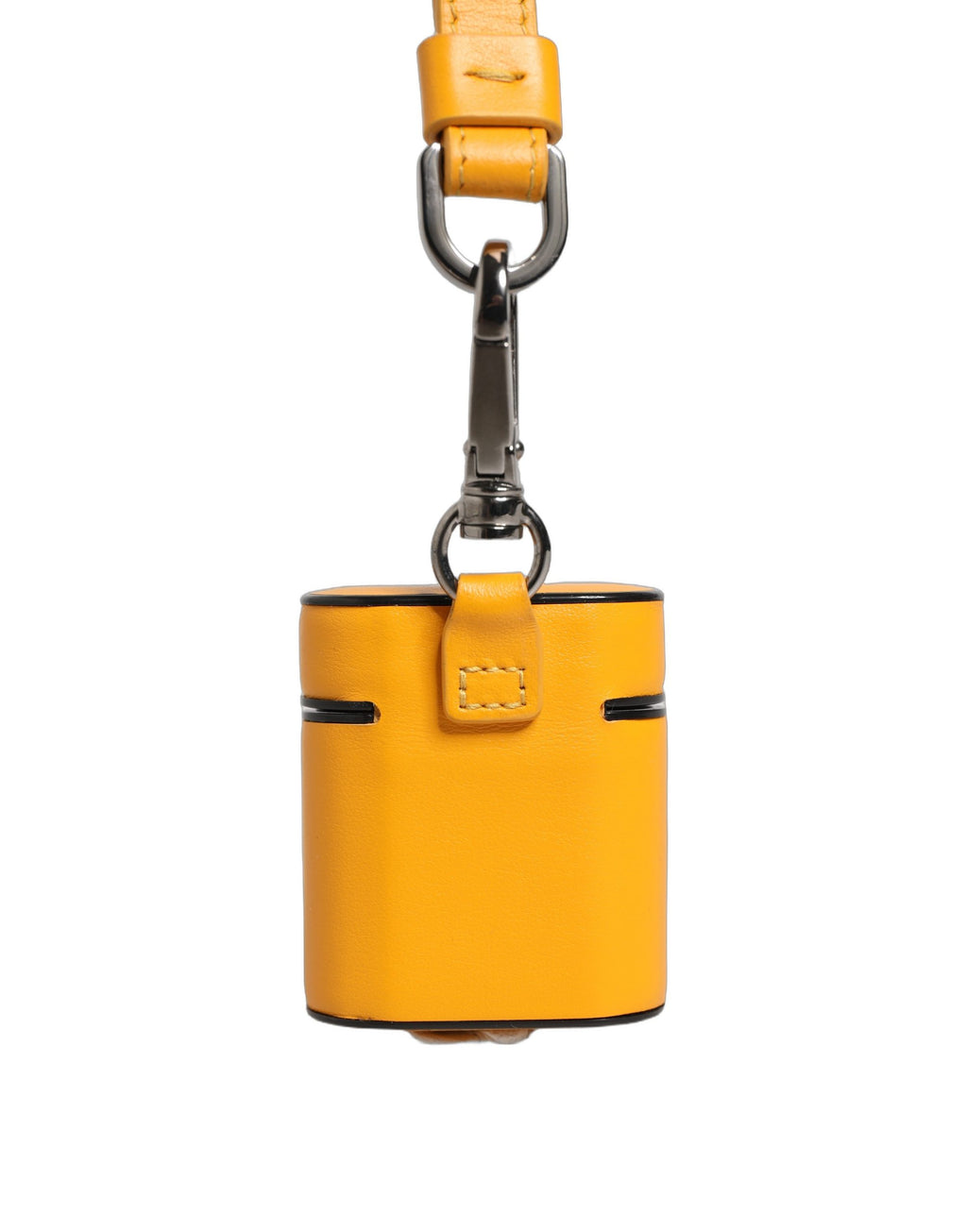 Case Yellow Calf Leather Logo Flip Holder Strap Airpods