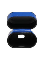 Case Blue Calf Leather Logo Flip Holder Strap Airpods