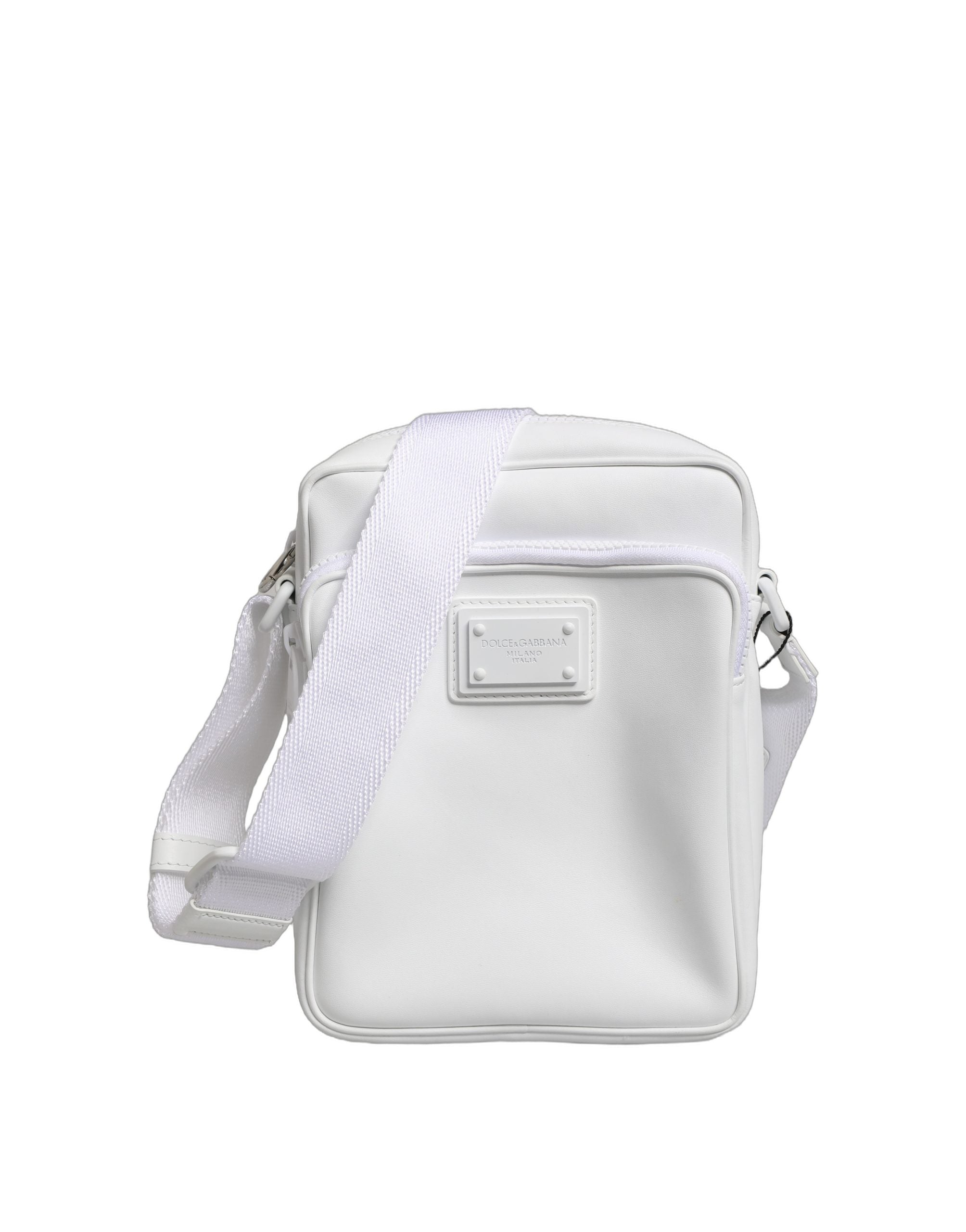 White Logo Plaque Crossbody Shoulder Borse Men Bag