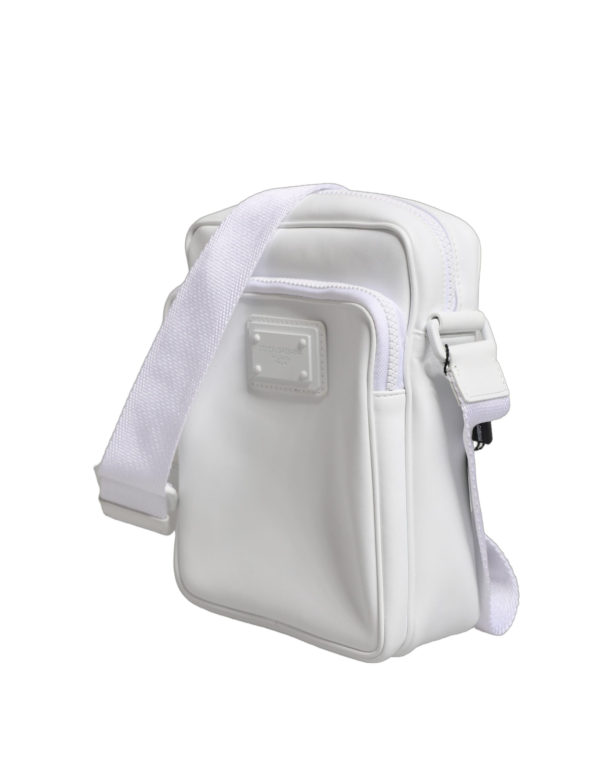 White Logo Plaque Crossbody Shoulder Borse Men Bag