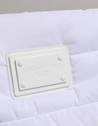 White Logo Plaque Polyester Quilted Shoulder Borse Bag
