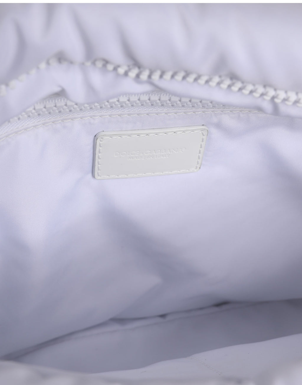 White Logo Plaque Polyester Quilted Shoulder Borse Bag