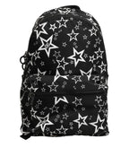 Black Millenial Stars Nylon Travel Backpack Borse Bag