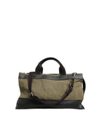 Military Green Two Tone Tote Duffel Shoulder Borse Bag