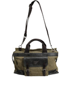 Military Green Two Tone Tote Duffel Shoulder Borse Bag
