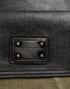 Military Green Two Tone Tote Duffel Shoulder Borse Bag