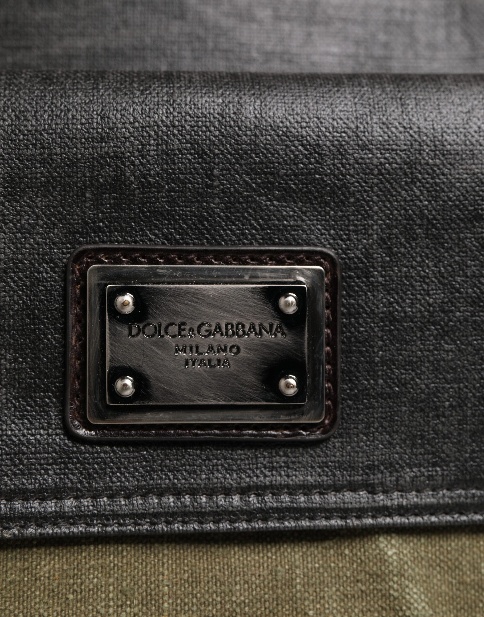 Military Green Two Tone Tote Duffel Shoulder Borse Bag