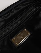 Black Nylon Brass Plate Bumbag Waist Fanny Pack Men Bag