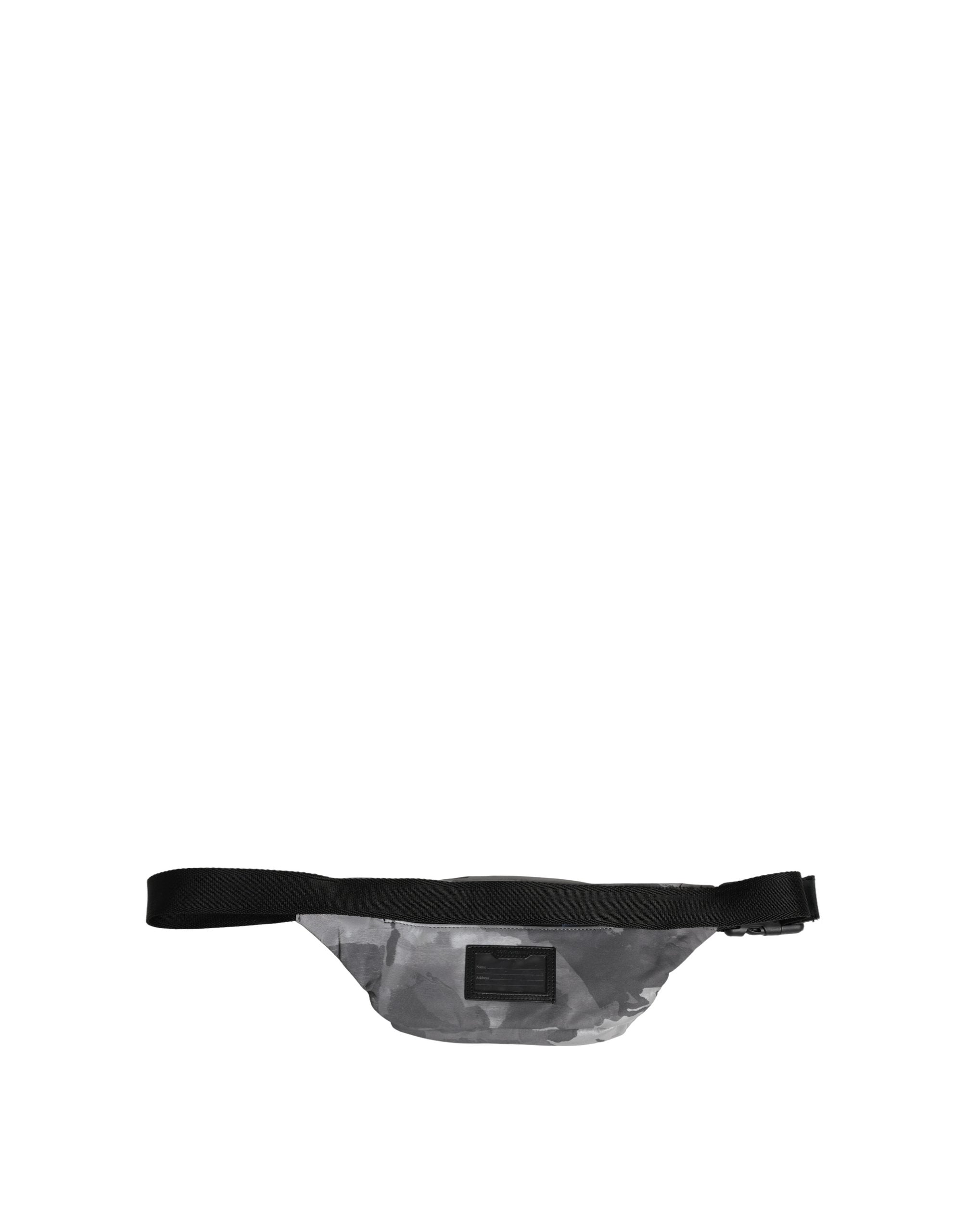 Black Nylon Brass Plate Camouflage Waist Fanny Pack Bag