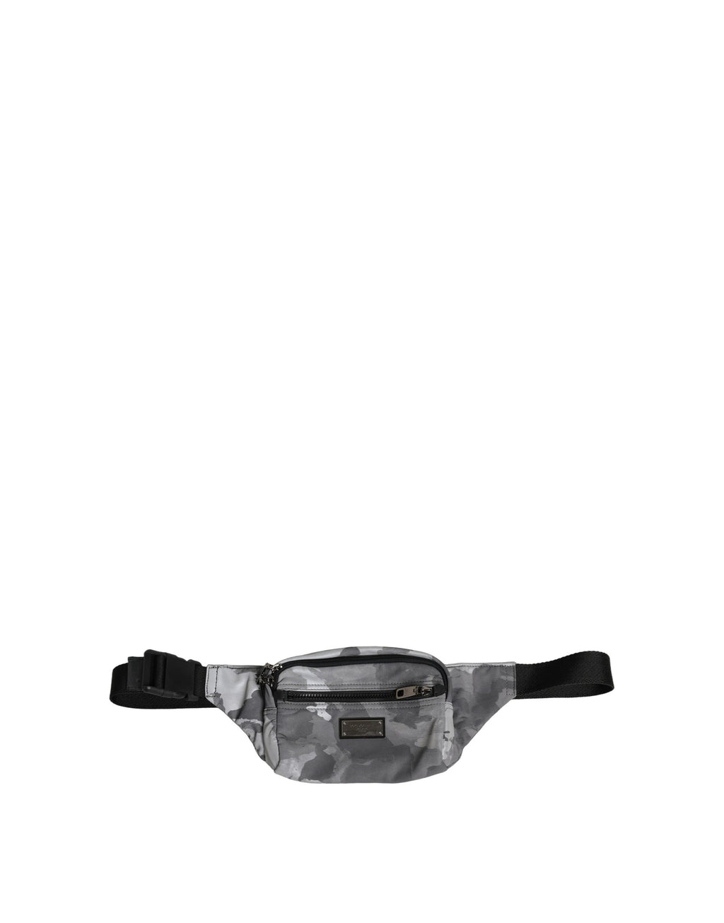 Black Nylon Brass Plate Camouflage Waist Fanny Pack Bag