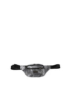 Black Nylon Brass Plate Camouflage Waist Fanny Pack Bag